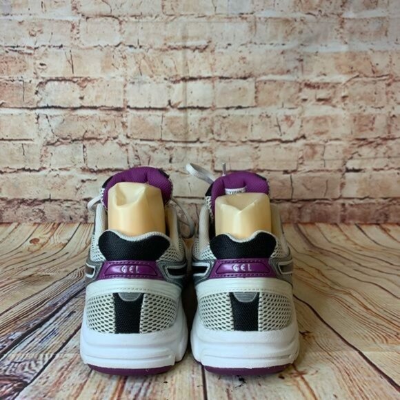 ASICS Gel Contend T2F9N White Silver & Purple Lace Up Running Shoes Sz 9 - Picture 7 of 8